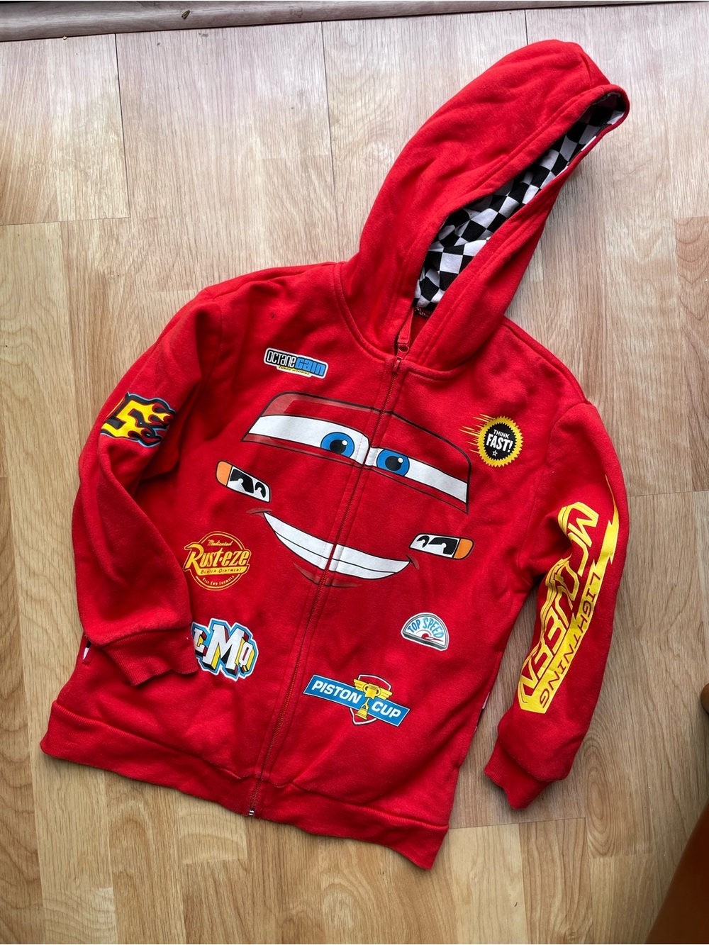 Red Lightning McQueen Zip Hoodie - Cars Graphic